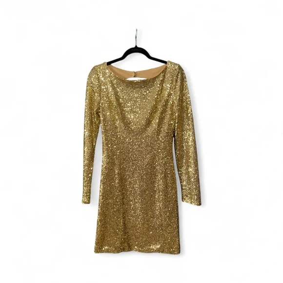 Elegant Gold Sequin Dress - Picture 3 of 5